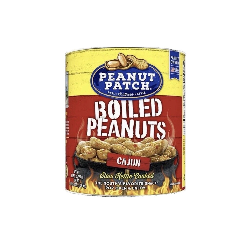 Large Green Cajun Boiled Peanuts - HUGE!! 6lb Can Slow Kettle Cooked